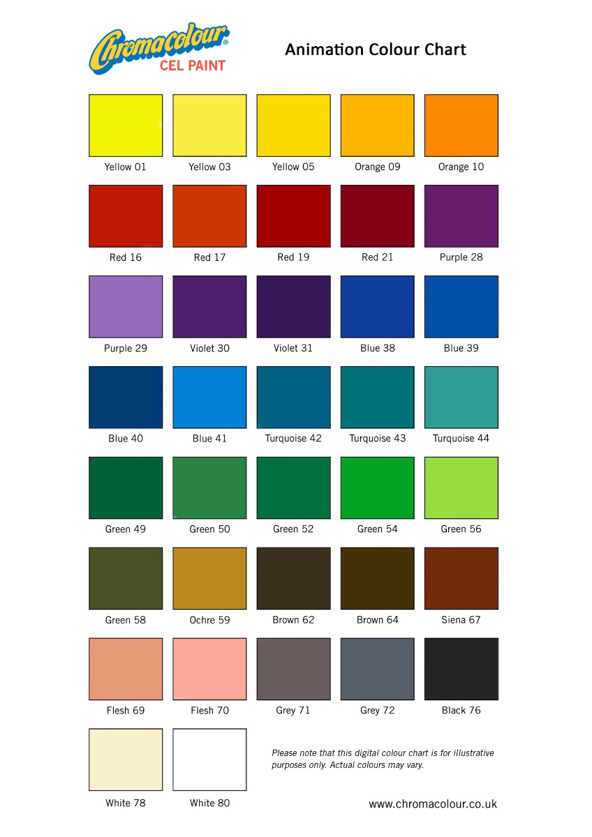 Chromacolour Animation Colours Colour Chart